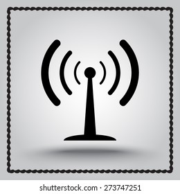 Wireless sign icon, vector illustration. Flat design style 