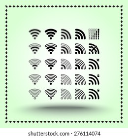 Wireless sign icon, vector illustration. Flat design style 