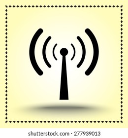 Wireless sign icon, vector illustration. Flat design style 