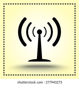 Wireless sign icon, vector illustration. Flat design style 