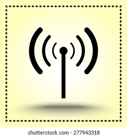 Wireless sign icon, vector illustration. Flat design style 