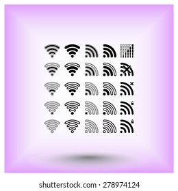 Wireless sign icon, vector illustration. Flat design style 