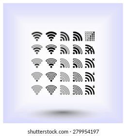 Wireless sign icon, vector illustration. Flat design style 