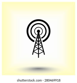 Wireless sign icon, vector illustration. Flat design style 