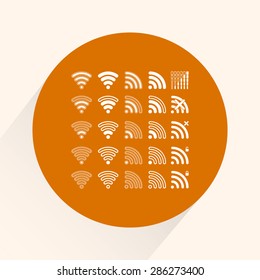 Wireless sign icon, vector illustration. Flat design style 