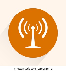 Wireless sign icon, vector illustration. Flat design style 