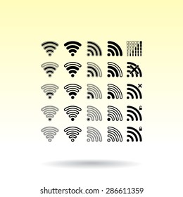 Wireless sign icon, vector illustration. Flat design style 