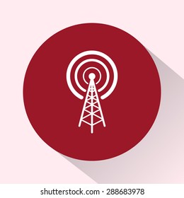 Wireless sign icon, vector illustration. Flat design style 
