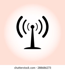 Wireless sign icon, vector illustration. Flat design style 