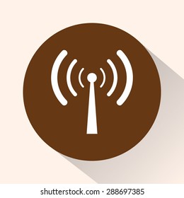 Wireless sign icon, vector illustration. Flat design style 