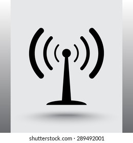 Wireless sign icon, vector illustration. Flat design style 