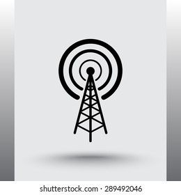 Wireless sign icon, vector illustration. Flat design style 