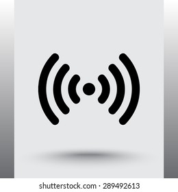 Wireless sign icon, vector illustration. Flat design style 