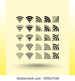 Wireless sign icon, vector illustration. Flat design style 