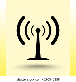 Wireless sign icon, vector illustration. Flat design style 
