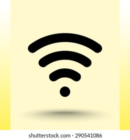 Wireless sign icon, vector illustration. Flat design style 