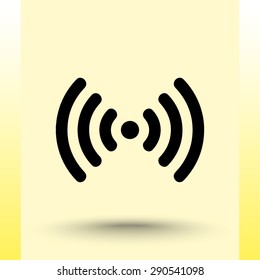 Wireless sign icon, vector illustration. Flat design style 