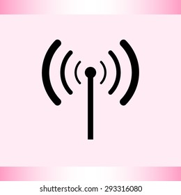 Wireless sign icon, vector illustration. Flat design style 