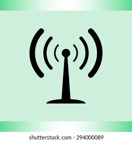 Wireless sign icon, vector illustration. Flat design style 
