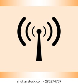 Wireless sign icon, vector illustration. Flat design style 