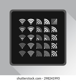 Wireless sign icon, vector illustration. Flat design style 
