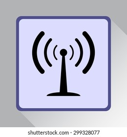 Wireless sign icon, vector illustration. Flat design style 