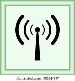 Wireless sign icon, vector illustration. Flat design style 
