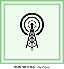 Wireless sign icon, vector illustration. Flat design style 