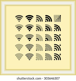 Wireless sign icon, vector illustration. Flat design style 