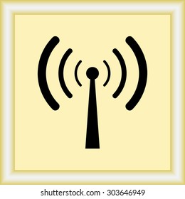 Wireless sign icon, vector illustration. Flat design style 