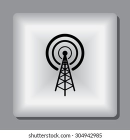 Wireless sign icon, vector illustration. Flat design style 