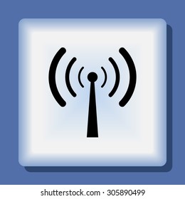 Wireless sign icon, vector illustration. Flat design style 
