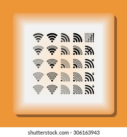 Wireless sign icon, vector illustration. Flat design style 