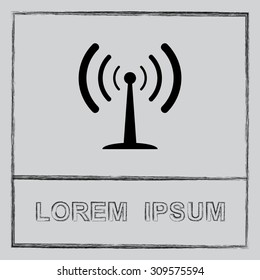 Wireless sign icon, vector illustration. Flat design style 