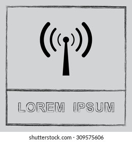 Wireless sign icon, vector illustration. Flat design style 