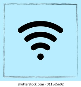 Wireless sign icon, vector illustration. Flat design style 