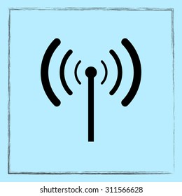 Wireless sign icon, vector illustration. Flat design style 