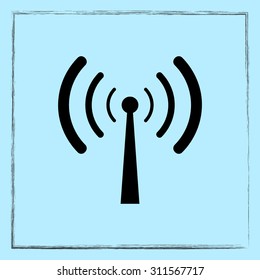 Wireless sign icon, vector illustration. Flat design style 