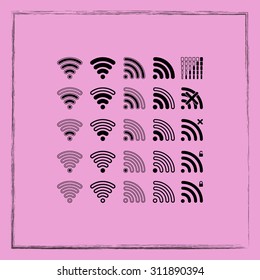 Wireless sign icon, vector illustration. Flat design style 