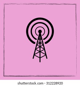 Wireless sign icon, vector illustration. Flat design style 