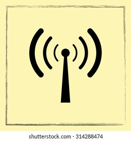 Wireless sign icon, vector illustration. Flat design style 