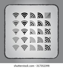 Wireless sign icon, vector illustration. Flat design style 