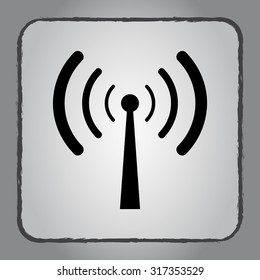 Wireless sign icon, vector illustration. Flat design style 