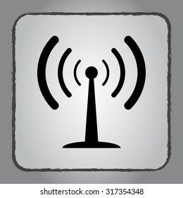 Wireless sign icon, vector illustration. Flat design style 