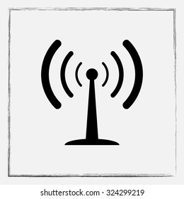 Wireless sign icon, vector illustration. Flat design style 