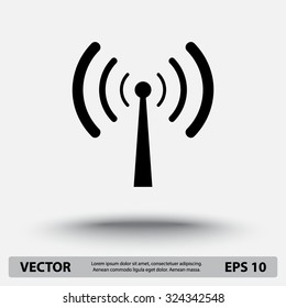 Wireless sign icon, vector illustration. Flat design style 