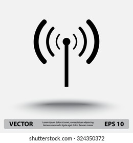 Wireless sign icon, vector illustration. Flat design style 