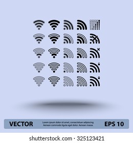 Wireless sign icon, vector illustration. Flat design style 