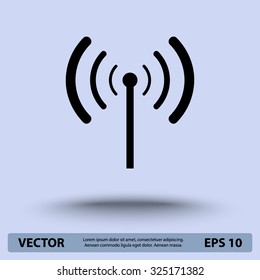 Wireless sign icon, vector illustration. Flat design style 