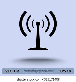 Wireless sign icon, vector illustration. Flat design style 